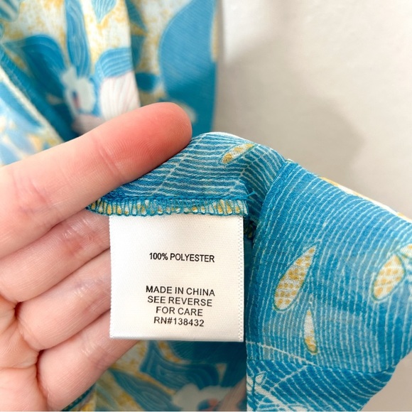 Modcloth Womens Colorful Tropical Floral Print Semi Sheer Short Sleeve Blouse XS - Picture 5 of 6